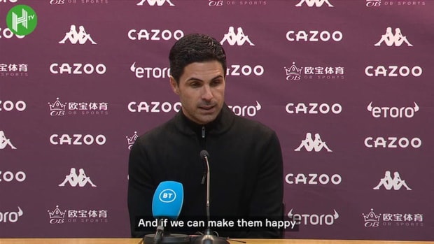 Arteta on fans singing his name